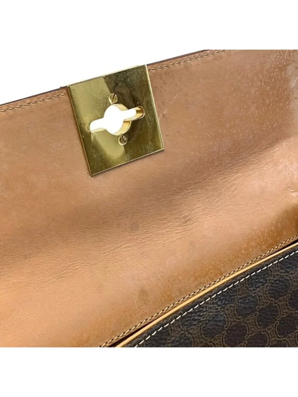 Celine Macadam Handbag Brown